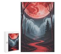 Rompecabezas 1000 PCS para Adultos Red Moonlit Forest Path Rompecabezas Juego Familiar Difícil Oferta Difícil como Regalo para Toda La Familia 1000 PCS