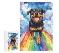 Rompecabezas 1000 PCS para Adultos Rottweiler on Rainbow Bridge Rompecabezas para Adultos Juguete Decoración De Pared Decoración Perfecta Regalos para Reducir El Estrés 1000 PCS