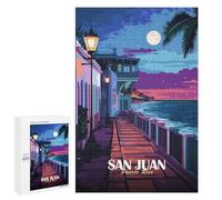 Rompecabezas 1000 PCS para Adultos San Juan, Puerto Rico Nightscape Rompecabezas Juego Familiar Difícil Oferta Difícil como Regalo para Toda La Familia 1000 PCS