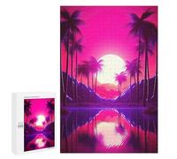 Rompecabezas 1000 PCS para Adultos Serene Synthwave Paradise Rompecabezas para Adultos Juegos Relajantes Corte De Precisión Oferta como Regalo para Toda La Familia 1000 PCS
