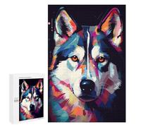 Rompecabezas 1000 PCS para Adultos Siberian Husky Abstract Rompecabezas para Adultos Juguete Decoración De Pared Decoración Perfecta Regalos para Reducir El Estrés 1000 PCS