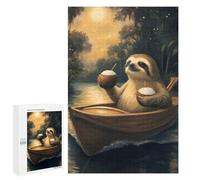 Rompecabezas 1000 PCS para Adultos Sloth on A Boat with Cocktails Rompecabezas para Adultos Juegos Relajantes Corte De Precisión Oferta como Regalo para Toda La Familia 1000 PCS