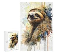 Rompecabezas 1000 PCS para Adultos Sloth Watercolor Design Rompecabezas para Adultos Juegos Divertidos Vacaciones En Casa Matar El Tiempo para Cumpleaños, Navidad 1000 PCS
