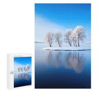 Rompecabezas 1000 PCS para Adultos Snowy Island in A Frozen Lake Rompecabezas para Adultos Juegos Divertidos Vacaciones En Casa Matar El Tiempo para Cumpleaños, Navidad 1000 PCS