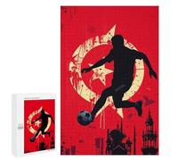 Rompecabezas 1000 PCS para Adultos Soccer Player Silhouette with Turkish Flag Rompecabezas para Adultos Juguete Decoración De Pared Decoración del Hogar para Cumpleaños, Navidad 1000 PCS