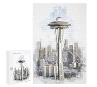 Rompecabezas 1000 PCS para Adultos Space Needle Rompecabezas para Adultos Juguetes De Bricolaje Pero Divertidos Y Humorísticos para Cumpleaños, Navidad 1000 PCS