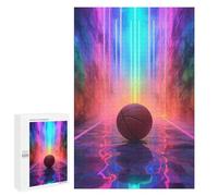Rompecabezas 1000 PCS para Adultos Sport Neon Basket Ball Rompecabezas para Adultos Juegos Divertidos Vacaciones En Casa Matar El Tiempo para Cumpleaños, Navidad 1000 PCS