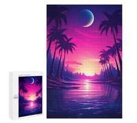 Rompecabezas 1000 PCS para Adultos Synthwave Sunset Sway Rompecabezas para Adultos Juegos Relajantes Corte De Precisión Oferta como Regalo para Toda La Familia 1000 PCS