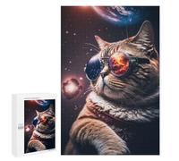 Rompecabezas 1000 PCS para Adultos The Cosmic Cat Mander Rompecabezas para Adultos Juegos Familiares Carrera De Velocidad Manual Regalos para Amigos Y Familiares 1000 PCS