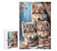 Rompecabezas 1000 PCS para Adultos Three Wolves in Winter Forest Rompecabezas para Adultos Juegos Divertidos Análisis Y Lógica Cumpleaños 1000 PCS