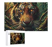 Rompecabezas 1000 PCS para Adultos Tiger in Amazon Rainforest Rompecabezas De Juguete para Decoración De Pared, Divertido Y Humorístico, Cumpleaños 1000 PCS