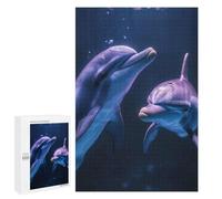 Rompecabezas 1000 PCS para Adultos Two Dolphins Underwater Rompecabezas para Adultos Juegos De Relajación Decoración Cumpleaños 1000 PCS