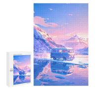 Rompecabezas 1000 PCS para Adultos Van on Frozen Lake Rompecabezas para Adultos Juegos Familiares Carrera De Velocidad Manual Regalos para Amigos Y Familiares 1000 PCS