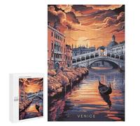 Rompecabezas 1000 PCS para Adultos Venice Sunset Gondola Rompecabezas para Adultos Juego De Ingenio Regalo De Cumpleaños Ayuda A Ejercitar El Cerebro 1000 PCS