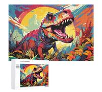 Rompecabezas 1000 PCS para Adultos Vibrant Dinosaur Artwork Rompecabezas para Adultos Juegos Relajantes Decoración Perfecta como Regalo para Toda La Familia 1000 PCS
