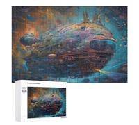 Rompecabezas 1000 PCS para Adultos Whimsical Floating Spaceship in A Fantasy Universe Rompecabezas para Adultos Juegos Relajantes Decoración Perfecta como Regalo para Toda La Familia 1000 PCS