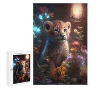 Rompecabezas 1000 PCS para Adultos Whimsical Lion Cub Garden Rompecabezas para Adultos Juegos Familiares Carrera De Velocidad Manual Regalos para Amigos Y Familiares 1000 PCS