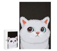 Rompecabezas 1000 PCS para Adultos White Cat Meme Rompecabezas para Adultos Juegos Relajantes Corte De Precisión Oferta como Regalo para Toda La Familia 1000 PCS