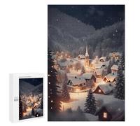 Rompecabezas 1000 PCS para Adultos Winter Landscape Village Rompecabezas para Adultos Juegos Divertidos Vacaciones En Casa Matar El Tiempo para Cumpleaños, Navidad 1000 PCS