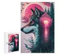 Rompecabezas 1000 PCS para Adultos Wolf Pink Splash Rompecabezas para Adultos Juguetes De Bricolaje Pero Divertidos Y Humorísticos para Cumpleaños, Navidad 1000 PCS