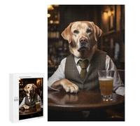 Rompecabezas 1000 PCS para Adultos Yellow Labrador in The Pub Rompecabezas para Adultos Juego De Ingenio Regalo De Cumpleaños Ayuda A Ejercitar El Cerebro 1000 PCS