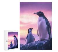 Rompecabezas 1000 PCS Penguin Family Sunset Rompecabezas para Adultos Juguete Decoración De Pared Patrón De Ensamblaje Oferta como Regalos para Toda La Familia 1000 PCS
