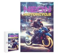Rompecabezas 1000 PCS Retro Neon Motorcycle Rompecabezas para Adultos Juguete Decoración De Pared Regalo De Cumpleaños Oferta como Regalos para Toda La Familia 1000 PCS