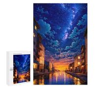 Rompecabezas 1000 PCS Rural Nights in Japan Rompecabezas para Adultos Juguete Decoración De Pared Patrón De Ensamblaje Oferta como Regalos para Toda La Familia 1000 PCS