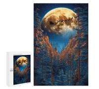 Rompecabezas 1000 PCS Santas Flight Through Forest Rompecabezas para Adultos Juguete Decoración De Pared Patrón De Ensamblaje Oferta como Regalos para Toda La Familia 1000 PCS