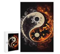 Rompecabezas 1000 PCS Shadow Flame Yin and Yang Rompecabezas para Adultos Juguete Decoración De Pared Patrón De Ensamblaje Oferta como Regalos para Toda La Familia 1000 PCS