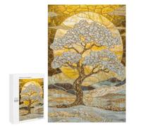 Rompecabezas 1000 PCS Stained Glass Golden Tree Rompecabezas para Adultos Juguete Decoración De Pared Regalo De Cumpleaños Oferta como Regalos para Toda La Familia 1000 PCS