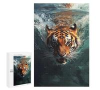 Rompecabezas 1000 PCS Tiger Swimming Underwater Rompecabezas para Adultos Juguete Decoración De Pared Regalo De Cumpleaños Oferta como Regalos para Toda La Familia 1000 PCS