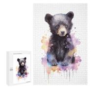 Rompecabezas 1000 PCS Watercolor Baby Black Bear Rompecabezas para Adultos Juguete Decoración De Pared Regalo De Cumpleaños Oferta como Regalos para Toda La Familia 1000 PCS