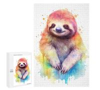 Rompecabezas 1000 PCS Watercolor Sloth Painting Rompecabezas para Adultos Juguete Decoración De Pared Regalo De Cumpleaños Oferta como Regalos para Toda La Familia 1000 PCS