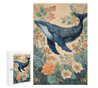 Rompecabezas 1000 PCS Whale and Floral Fantasy Rompecabezas para Adultos Desafío Educativo De Ensamblaje De Patrones De Rompecabezas Regalos De Cumpleaños Y Únicos 1000 PCS