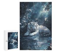 Rompecabezas 1000 PCS White Tiger in Forest Rompecabezas para Adultos Juguete Decoración De Pared Regalo De Cumpleaños Oferta como Regalos para Toda La Familia 1000 PCS