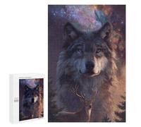 Rompecabezas 1000 PCS Wolf and Deer in Space Rompecabezas para Adultos: Divertidos Y con Humor. Cada Pieza Es Única. Diversión Familiar Y Noche De Juegos 1000 PCS