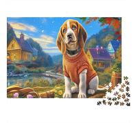 Rompecabezas 1000 Piezas Beagle Jersey Tono Cálido Cartón Premium Imposible Difícil Adultos Solo Juego Cerebral 52x38cm