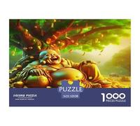 Rompecabezas 1000 Piezas, Buda Sonriente Monedas Oro abundancia, Alegre, Regalo, 52x38cm