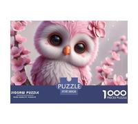Rompecabezas 1000 Piezas Búho Rosa cerezos Extremadamente difícil, antiestrés Regalo decoración Mural Adultos 38x26cm