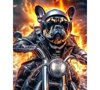 Rompecabezas 1000 Piezas - Bulldogss Dogs Motoss Abstract Painting - para Adult Family Stress Relief Toys - Diversión En Familia Desafío Juguetes Wn289Zk