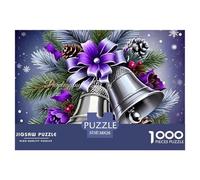 Rompecabezas 1000 Piezas Campanas Navideñas - Campanas Plata Guirnalda, Juego Divertido, Decoración & Idea Regalo 38x26cm