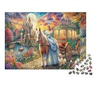 Rompecabezas 1000 Piezas Carruaje Cenicienta Caballo Fantasía Muy Desafiante Regalo Mujeres Hombres Decoración Hogar Adultos y Niños +8 38x26cm