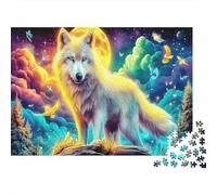 Rompecabezas 1000 Piezas cartón Reciclado Zorro Fantasía,52x38cm, Nubes vívidas, Educativo Familia, Todas Edades, Actividad Festiva, Rompecabezas grupal