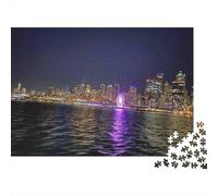 Rompecabezas 1000 Piezas Ciudad Nocturna Potencia Mente Adultos Papel Educativo Skyline Puzzle Relajante Decoración Hogar 52x38cm/1000pcs