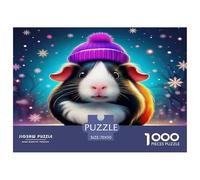 Rompecabezas 1000 Piezas, Conejillo Indias Gorro Invierno cósmico Acogedor caprichoso, Regalo, 70x50cm