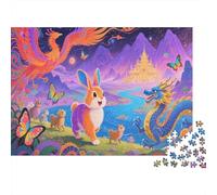 Rompecabezas 1000 Piezas Conejo de Orejas caídas emprende un Viaje mitológico, para Adultos/Niños - Mágico & Decoración Moderna 1000pcs (75x50cm)