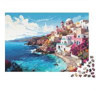 Rompecabezas 1000 Piezas Costa Mediterránea para Adultos Material Papel Entretenimiento Educativo Paisaje mediterráneo Puzzle decoración Pared 70x50cm/1000pcs