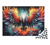 Rompecabezas 1000 Piezas Fénix en Llamas Papel para Adultos Juego de Ingenio Ave de Fuego Puzzle Decoración Pared Hogar 38x26cm/1000pcs