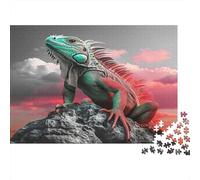 Rompecabezas 1000 Piezas Iguana Realista de Papel para Adultos Educativo Puzzle Reptil Decoración Eco 52x38cm/1000pcs